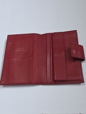 Anne Klein Red Leather Bifold Wallet ID/card Holder.
